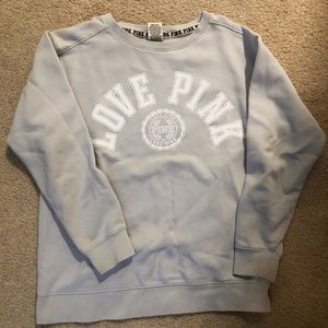 light blue pink sweatshirt